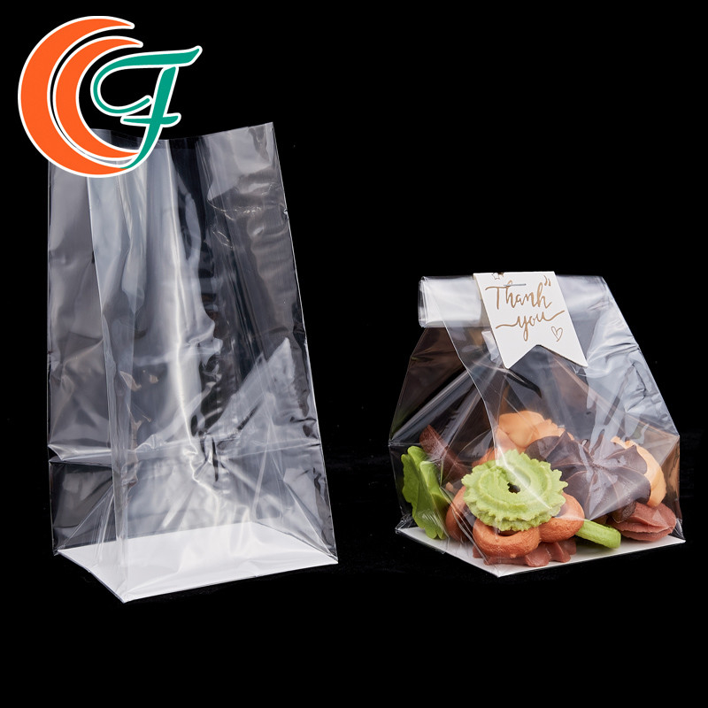 Heat Seal Food Storage Flat Bottom OPP Packaging Bag Square Bottom OPP Plastic Bag